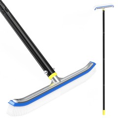 Swimming Pool Brush with Pole 6FT 18&Prime;Swimming Head Nylon Bristles Aluminum Back