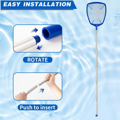 Pool Net – Pool Skimmer Net with 5 Section Adjustable Telescopic Aluminum Pole，2