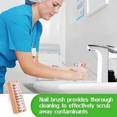 2-Pack Wooden Hand & Nail Brushes – Dual-Sided Fingernail Scrub Brush