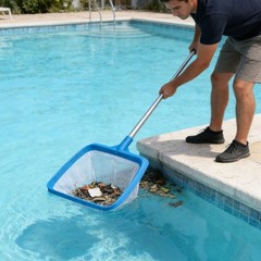 Swim Pool Net With Ergonomic Handle For Efficient Debris Removal In Any Depth
