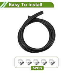 3/4&Prime; Fuel Line Kit 5ft Vacuum Hose Automotive Fuel Hose with 5 Clamps 0.75 Inch