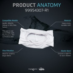 Maytronics Dolphin Replacement 70 Micron Filter Bag OEM 99954307-R1 DX3 DX4 M3