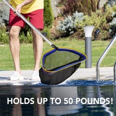 Poolvio Pool Deep Skimmer Net with 3ft – 10ft 1.0mm Thick Adjustable Telescopic