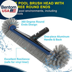 Deluxe Swimming Pool Cleaning Kit Including Pool Skimmer Net with Rubber Edge, 1