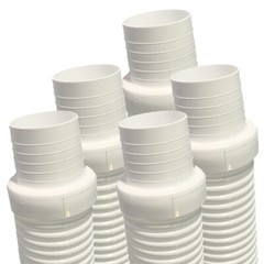 Puri Tech Pool Cleaner Vac Hose Kreepy Krauly Barracuda 1.5 in x 4 ft White 5 pk