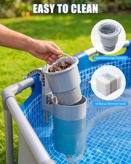 1000 GPH Pool Pumps and Skimmer for Above Ground, Floating Pools Surface Skim…