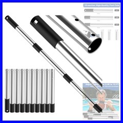 Pool Pole Telescopic 12 Ft Heavy Duty, Professional Adjustable Stainless Stee…