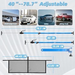 2PK 79 inch Heavy Duty Adjustable Cargo Bars,200LB Capacity，Non 2 Packs Blue
