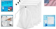 Pool Vacuum Mesh Bags 4-Pack Fine Filter Net Drawstring Leaf Debris Cleaner R…