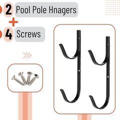2-Pack Minimalist U-Shape Pool Pole Hangers – Strong Hooks for Garden Tools