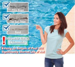 Durable Fine Mesh Pool Net Insert Transforms Any Deep Skimmer for Easy Cleaning