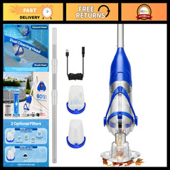 Cordless Handheld Pool Vacuum Cleaner – 13.2 GPM Suction, 60min Battery, Adjusta