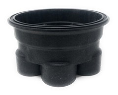 Paramount 2-Port 2&Prime; Water Valve Base (Black) | 005-302-4002-03-04
