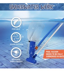 Polog Portable Pool Vacuum Pool Spa Jet Vacuum Cleaner with 5 Section Pole