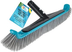 Pool Brush Head for Inground Pools – 17.7&Prime; Swimming Pool Brush with Pole Handle,