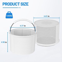 Pool Skimmer Basket 7 Inch Weighted Inground Replacement Heavy Duty Plastic Stee