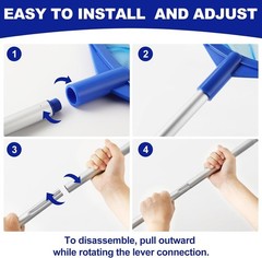 Pool Skimmer – Pool Skimmer Net with 5 Section Adjustable Telescopic Aluminum…