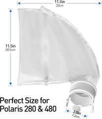 Nylon Mesh K13 Pool Cleaner Bags,Bag Zipper Replacement for Polaris 280