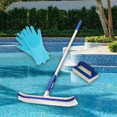 44 Cm Pool Cleaning Brush with Aluminum Rod Set,