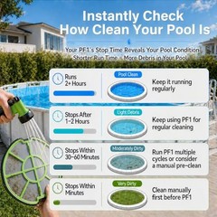 Robotic Pool Vacuum Cleaner with Triple-Layer Filtration & Floating Buoy, for