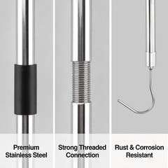 Hook for Robotics Pool Cleaner, with 68 Inches Adjustable Stainless Pole, Poo…