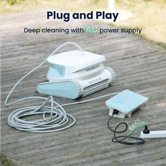 Hydro 4SE Robotic Pool Cleaner, S-Shaped Path/Auto Wall/Waterline White