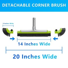 Sepetrel 20” Pool Brush Head for Cleaning Walls,Heavy Duty Inground/Above Gro…