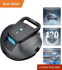 Effortless X1 Robotic Pool Cleaner – 850 sq.ft & 120-Min Runtime, Fast Recharge