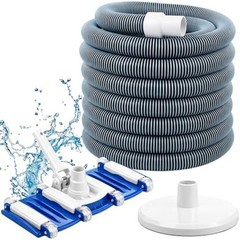 Complete 3-Piece Pool Cleaning Kit with Vacuum Head, Hoses & Skim Plate
