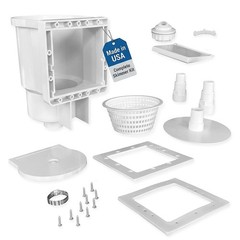 Above Ground Pool Skimmer – Made in USA, Square Mouth Thru-The-Wall Skimmer &…