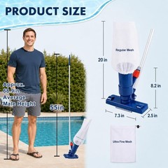 Effortless Cleaning Pool Vacuum – Non-Electric Design with 2 Bag Options