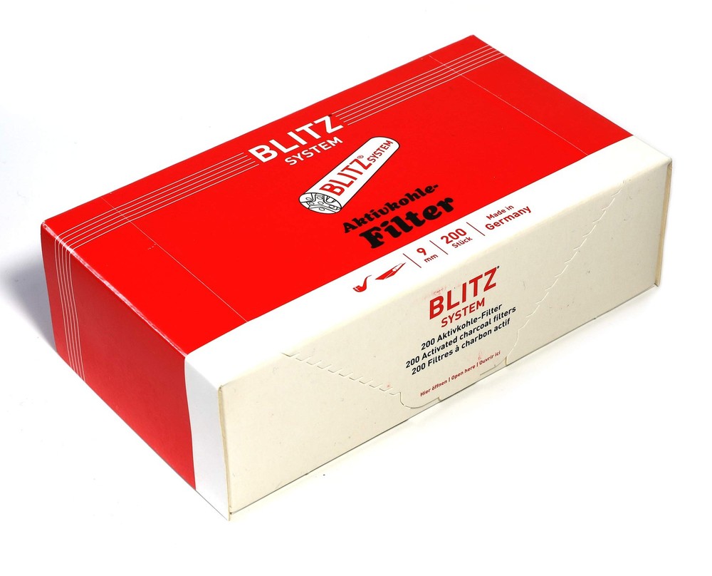 200 pcs BLITZ System Smoking pipe FILTERS made 200 Count (Pack of 1), Black