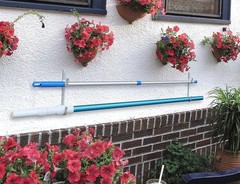 Durable Wall-Mounted 4 Hook Holder for Pool Accessories & Garden Tools