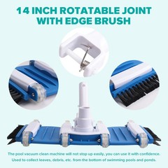 Side Brushed Pool Vacuum Head with Wheels and Swivel Handle Hose Connection3268