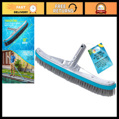 18&Prime; Stainless Steel Pool Brush Head for Inground Pools – Metal Wire Bristles, Ca