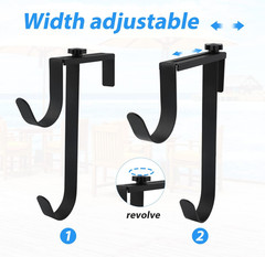 2PCS Double Pool Pole Hanger Hooks, Adjustable Panel Rustproof Fence Hooks Metal