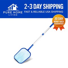 Versatile Pool Skimmer Net with Adjustable 17-40&Prime; Pole for Effortless Cleaning