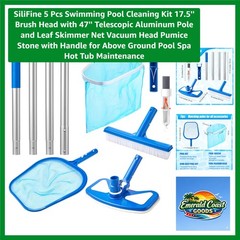 Ultimate 5-Piece Pool Cleaning Set: Leaf Skimmer, Vacuum Head & Pumice Stone