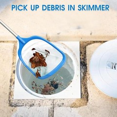 Ultra Fine Mesh Hot Tub Skimmer with 12 » Aluminum Pole – Lightweight & Compact