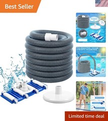 All-in-One Pool Maintenance Kit: 14&Prime; Vacuum Head & 18ft Hose for Fast Cleaning