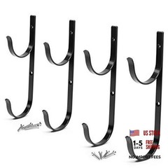 Pool Pole Hanger Premium Aluminium Holder Set by , Ideal Hooks for 4pc Black
