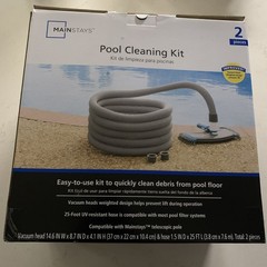 Mainstays Pool Vacuum Kit 2-Piece 25ft UV-Resistant Hose+Swivel Head 1.25&Prime;/1.5&Prime;