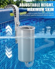 1000 GPH Pool Pumps and Skimmer for Above Ground, Floating Pools Surface Skim…