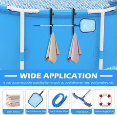 2Pcs Pool Pole Hangers – Adjustable Heavy Duty Hooks for Skimmers, Rakes, Brushe
