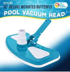 12&Prime; Deluxe Weighted Butterfly Pool Vacuum Head, Swivel Hose Connection, Pole…