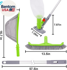 Deluxe Swimming Pool Cleaning Kit with Spa Jet Vacuum Cleaner,Brush, Semi-Deep S