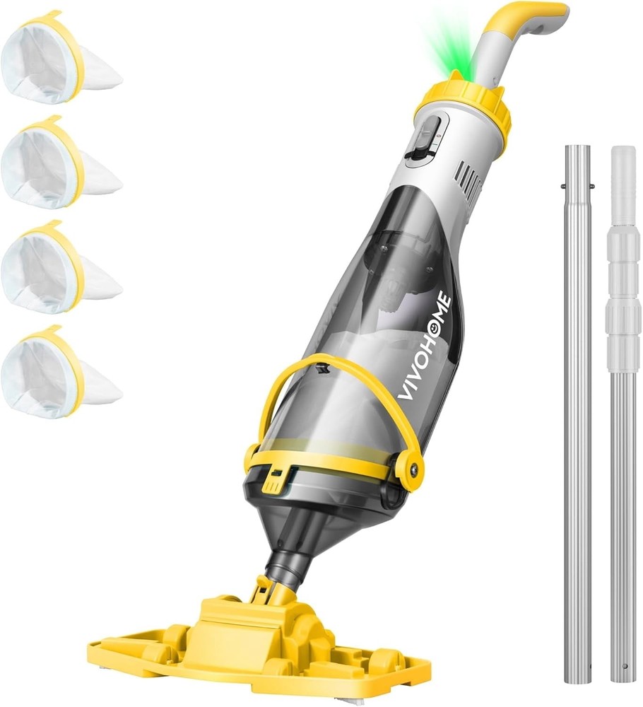 SPECSTAR Cordless Pool Vacuum with Telescopic and Extension Poles, 9.12ft Reach,