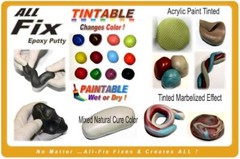 All Fix H2O EPOXY PUTTY Pool Repair Tile Gunite Stone Concrete Fiberglass Leaks