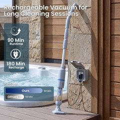 Cordless Handheld Spa Hot Tub Vacuum Cleaner, Rechargeable Small Pool Vacuum for