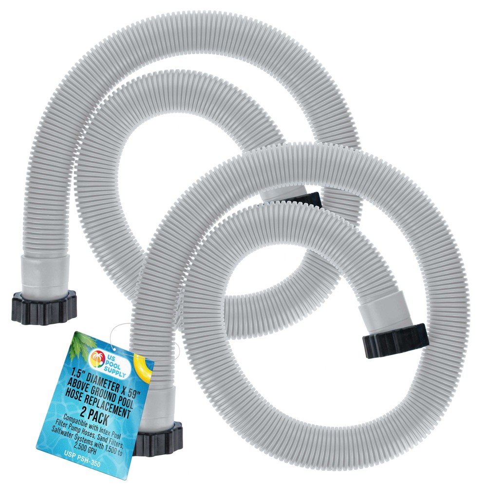 U.S. Pool Supply Above Ground Pool Hose Replacement 1.5&Prime; Diameter x 59&Prime;, 2 Pack